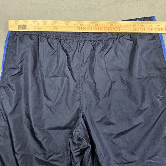 VTG Starter Track Pants Mens XL Blue Baggy Wide Leg Lined Skater Y2K Zip Ankle - Picture 11 of 15